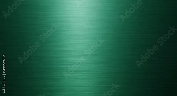 Obraz Brushed green metallic texture background with horizontal lines and a subtle light reflection