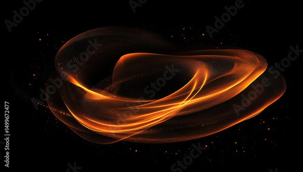 Obraz Abstract glowing light effect with orange hue, creating mesmerizing visual