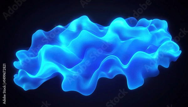 Obraz Abstract fluid blue wave on dark background, creating mesmerizing effect