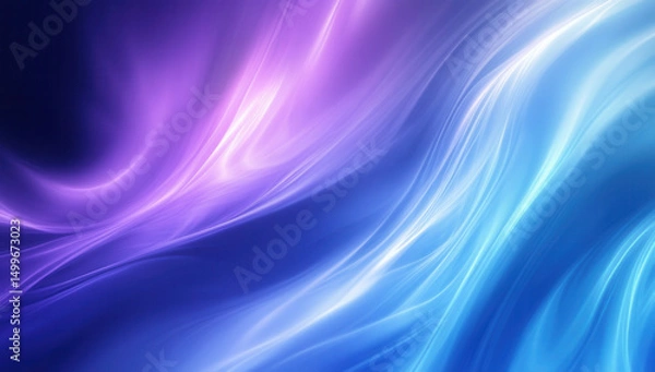 Obraz Abstract blue and purple gradient background with smooth waves