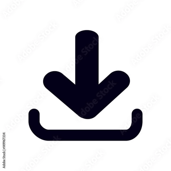 Fototapeta Download icon. Upload button.  Flat design style.