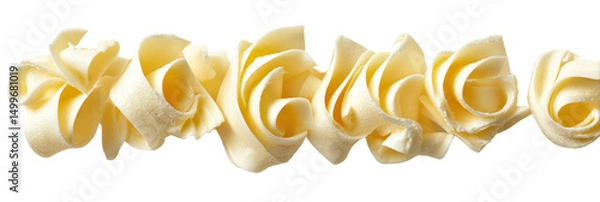 Obraz Artistic Butter Curls: Intricate and delicate curls of butter are meticulously arranged in a visually stunning composition, evoking a sense of culinary artistry and refined taste.