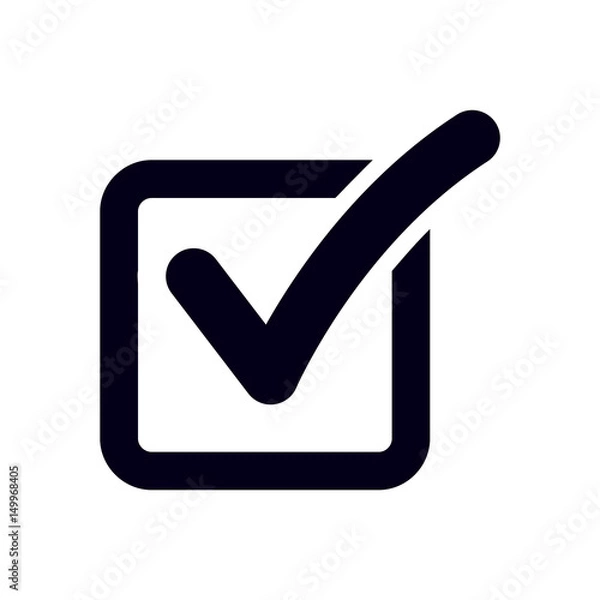 Fototapeta Check list button icon. Check mark in box sign.