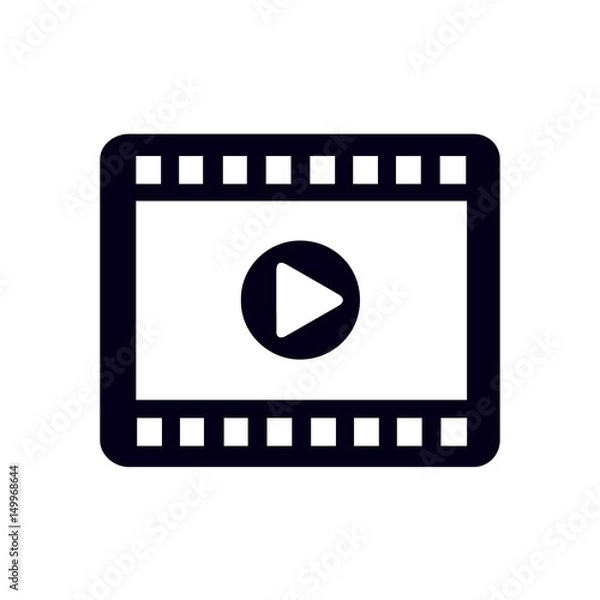 Fototapeta Video icon. Flat design style. Movie premiere. Live video Calendar.