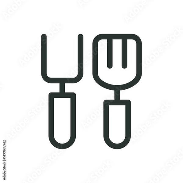 Fototapeta BBQ tools line icon, barbecue grill tools vector symbol with editable stroke