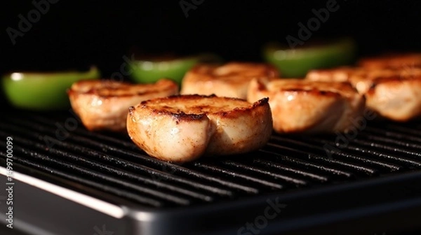 Obraz Grilled chicken  peppers.