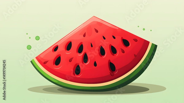 Fototapeta Vibrant Watermelon Slice Illustration for Organic Fruit Nutrition Design