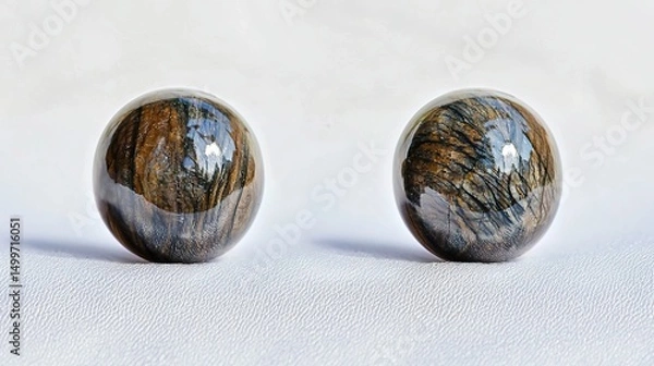 Obraz Polished Tiger Eye Stone Spheres.