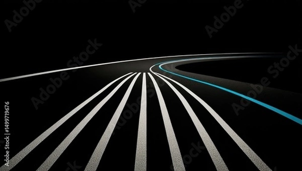 Fototapeta Curving roadway with multiple lanes