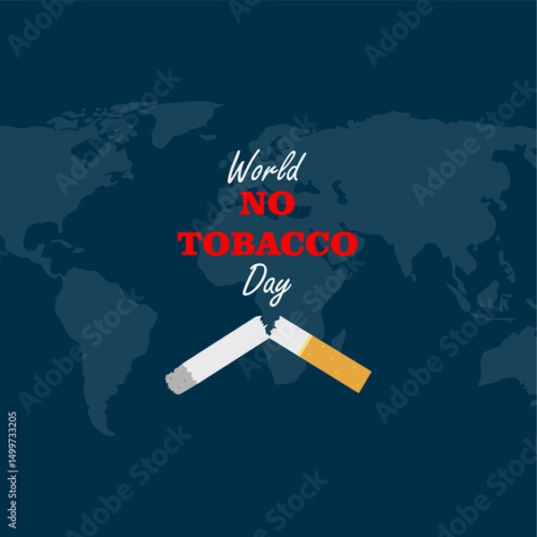 Fototapeta World No Tobacco Day vector illustration.