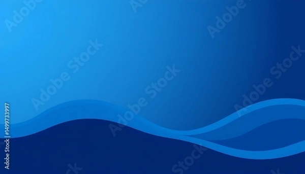 Fototapeta Abstract Waves of Serenity A Blue Gradient Landscape