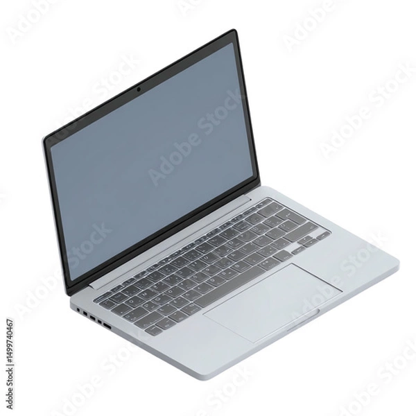 Obraz Sleek modern laptop with a blank screen positioned on a clean desk, ideal for workspace productivity