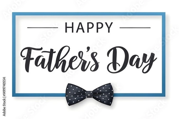 Obraz Happy Father's Day Greeting Card with Bow Tie Frame Design
