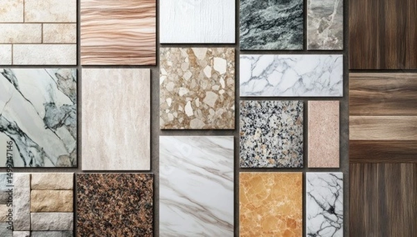 Obraz Assorted tile and stone samples