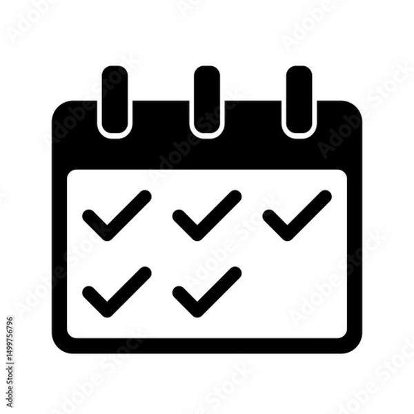 Fototapeta calendar icon with checkmark. checklist on calendar icon vector illustration.