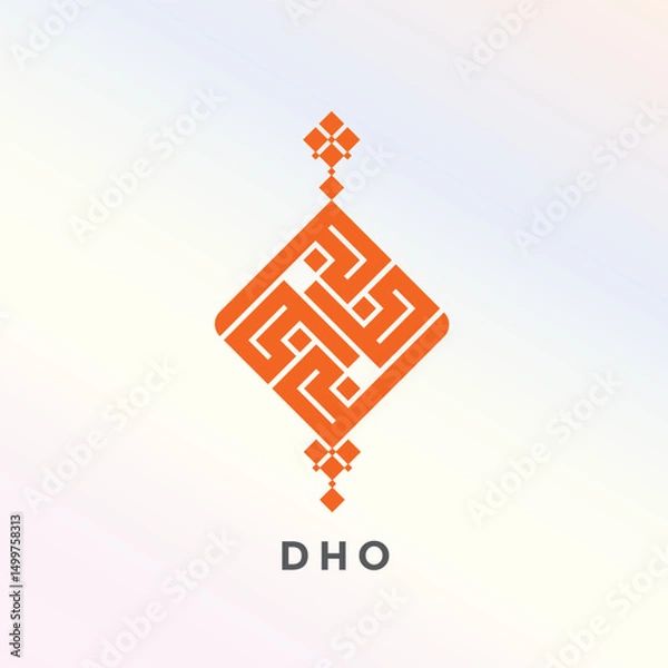 Obraz DHO Kufi Calligraphy Abstract Logo logo design vector illustration
