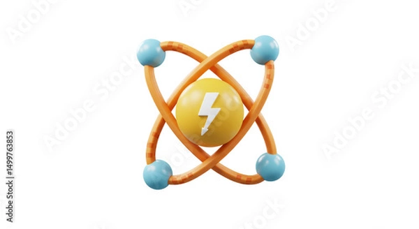 Fototapeta Isolated Atom with Lightning Bolt