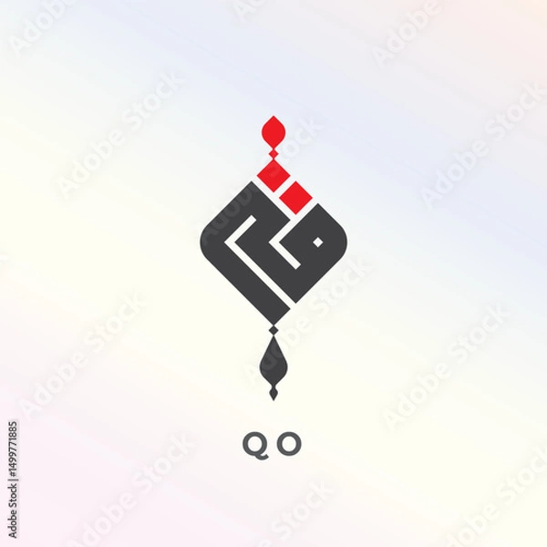 Obraz QO Kufi Calligraphy Abstract Logo logo design vector illustration
