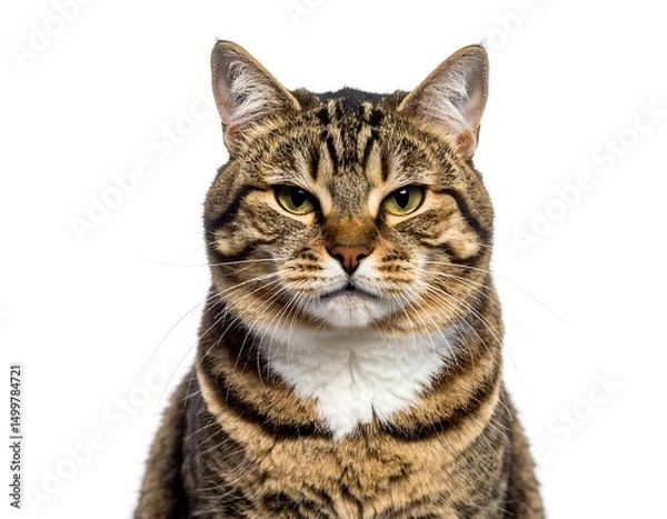 Obraz Cat being grumpy, illustration, isolated white background