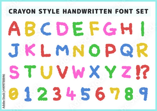 Obraz クレヨンで書いたような手書き風フォント素材セット（英語）