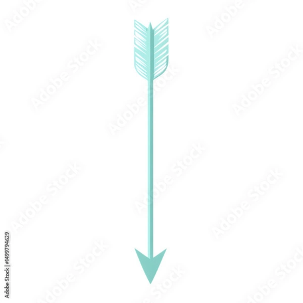 Fototapeta Minimalistic Arrow with Elegant Outlines in Pastel Isolated on Transparent Background
