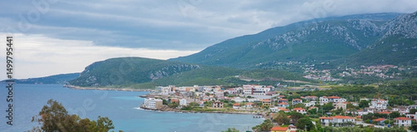 Fototapeta View from above of the resort town in Turkey
