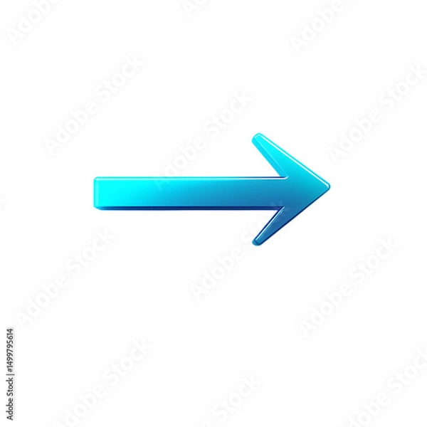 Fototapeta Sleek Arrow with Smooth Gradient Transitions in Icy Isolated on Transparent Background
