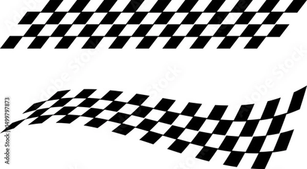Obraz Racing flag vector icon on white background. Checkered flag. start and finish crossed flag. Racing flag.	