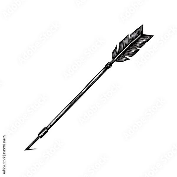 Obraz Minimal Arrow with Precise Linework and a Lean I Isolated on Transparent Background