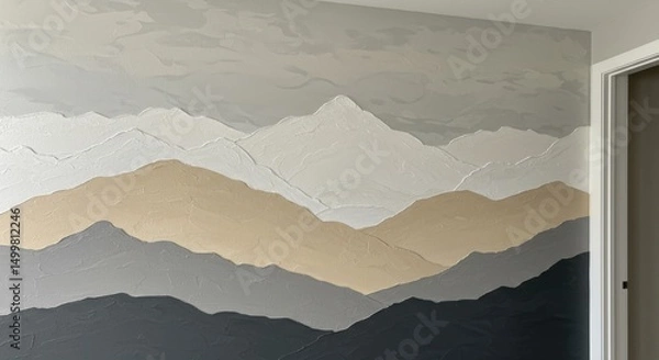 Obraz Textured Mountain Silhouette Mural for Entry Hallway