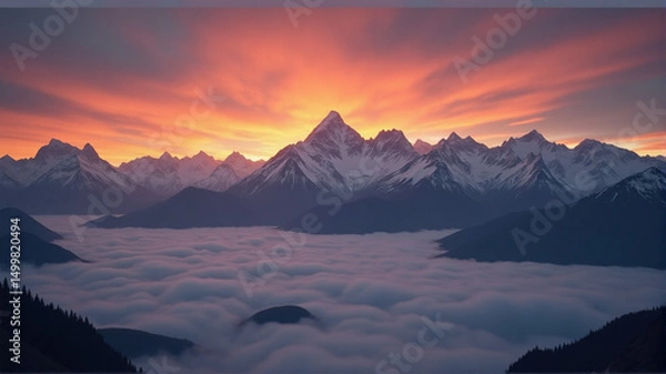 Fototapeta sunrise over mountains