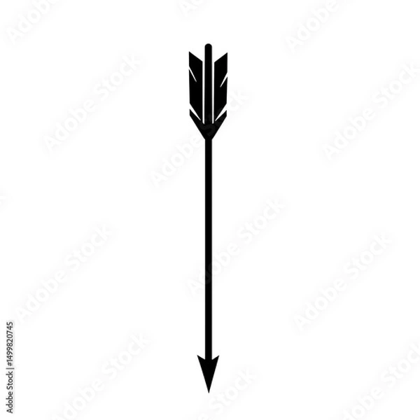 Obraz Minimal Arrow with a Defined Silhouette and a Ti Isolated on Transparent Background