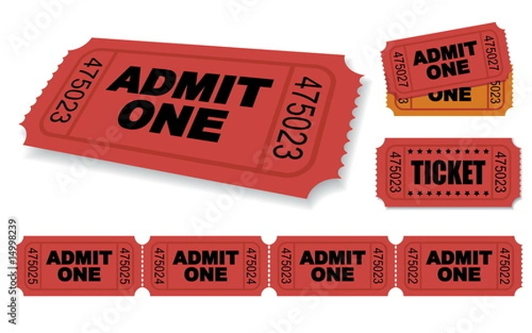 Obraz Admit One Vector Ticket Set