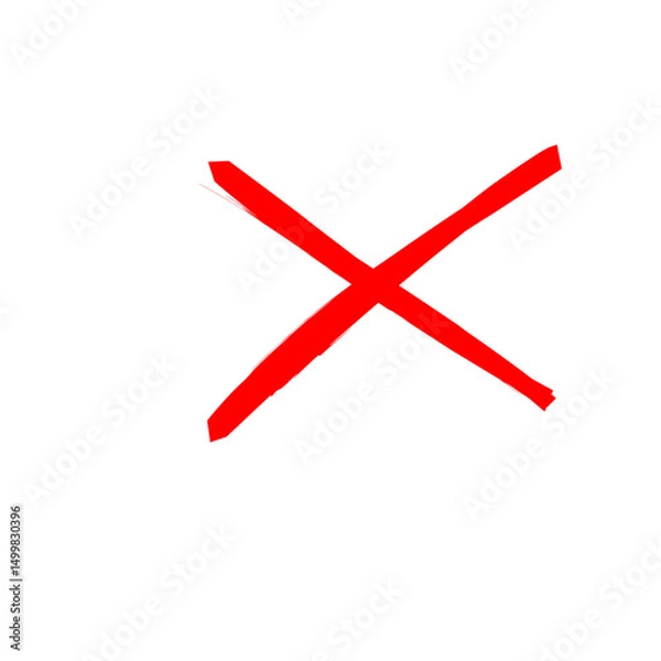 Fototapeta Red Cross Out The Line