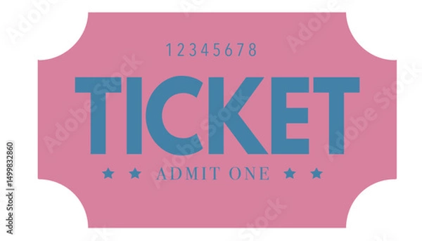 Fototapeta Admit one ticket, ticket	