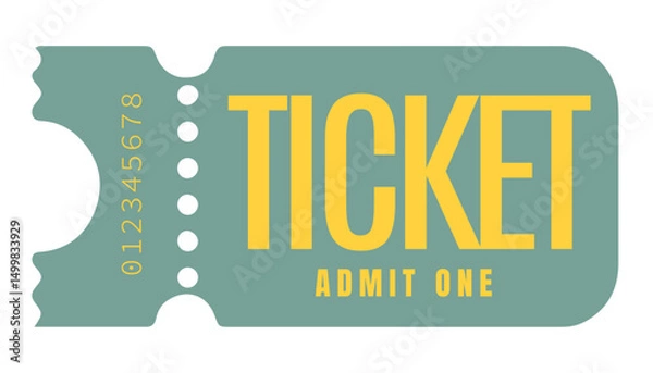 Fototapeta Admit one ticket, Ticket	
