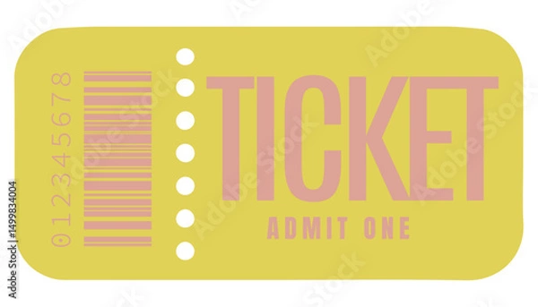 Fototapeta Admit one ticket, Ticket	