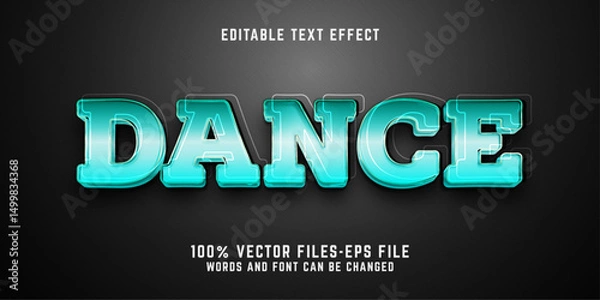 Fototapeta Dance text effect editable music and disco 