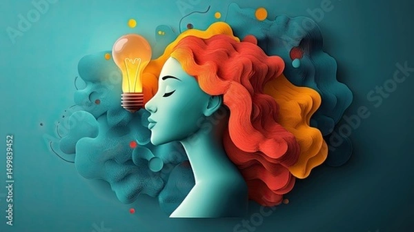 Obraz Concept illustration of human knowledge and intellectual ideas