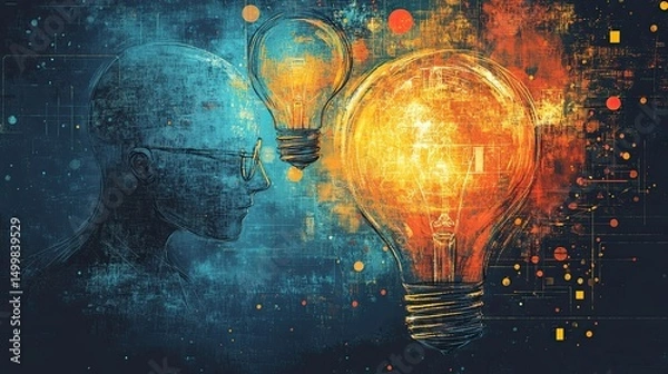 Obraz Concept illustration of human knowledge and intellectual ideas