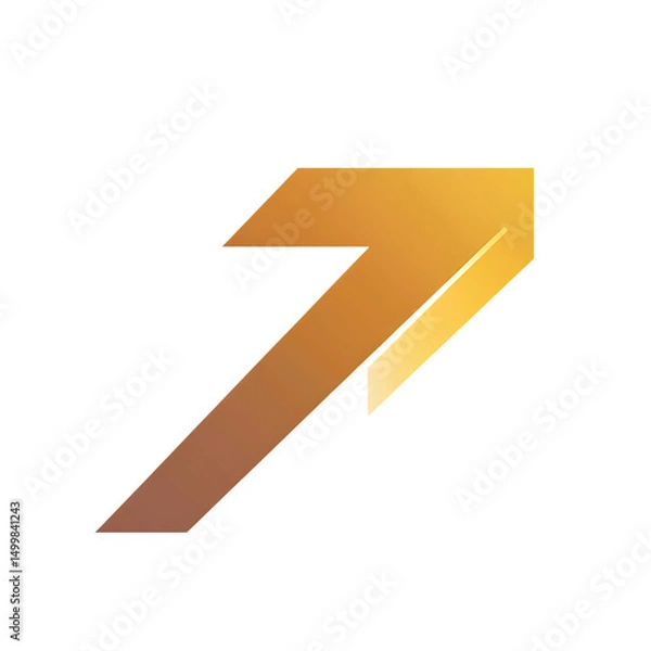 Fototapeta Sleek Arrow with Smooth Gradient Transitions in Soft Gold and Black Isolated on Transparent Background