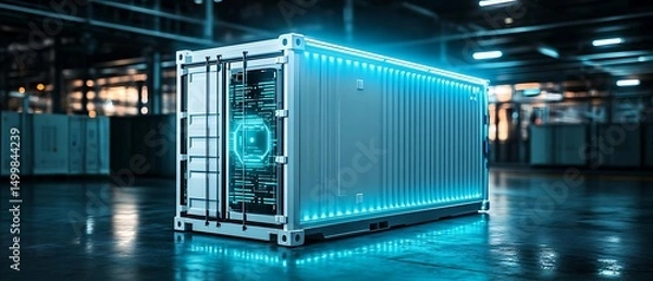 Fototapeta Data center container, factory, tech