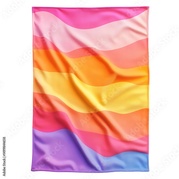 Fototapeta Modern Beach Towel with Large Vibrant Gradient Over Isolated on Transparent Background