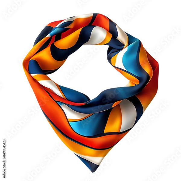 Fototapeta Contemporary Cooling Bandana with a Dynamic Abstract Isolated on Transparent Background
