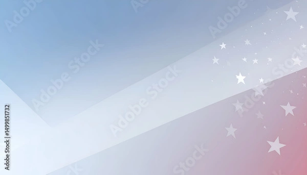 Fototapeta Abstract background with blue white and red colors and star shapes.