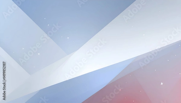 Fototapeta Abstract geometric shapes in shades of blue and white create a minimalist background.