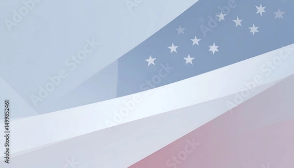 Fototapeta Abstract design featuring blue white and red colors with stars and stripes.