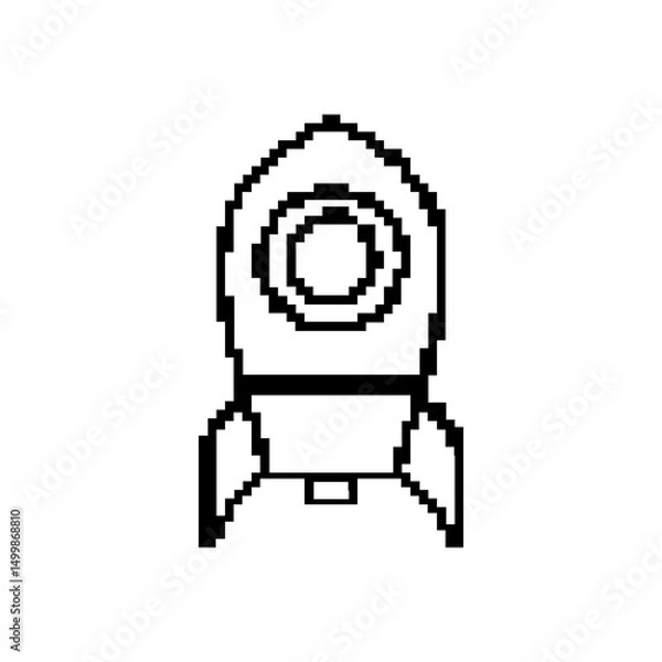 Obraz pixel rocket icon