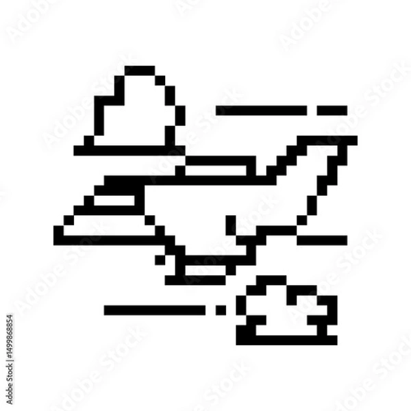 Obraz pixel flying plane