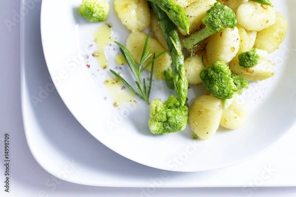 Obraz grüner Spargel auf Gemüse, close up